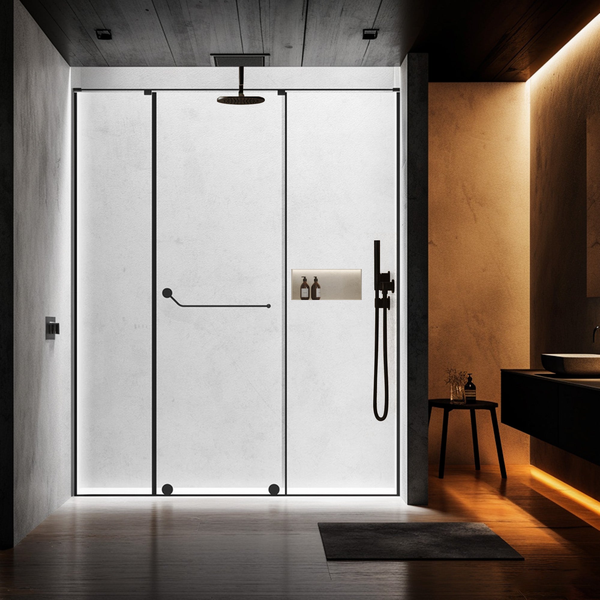 ZEPHIRE Customize Corner Shower Door with Ultra Clear Glass