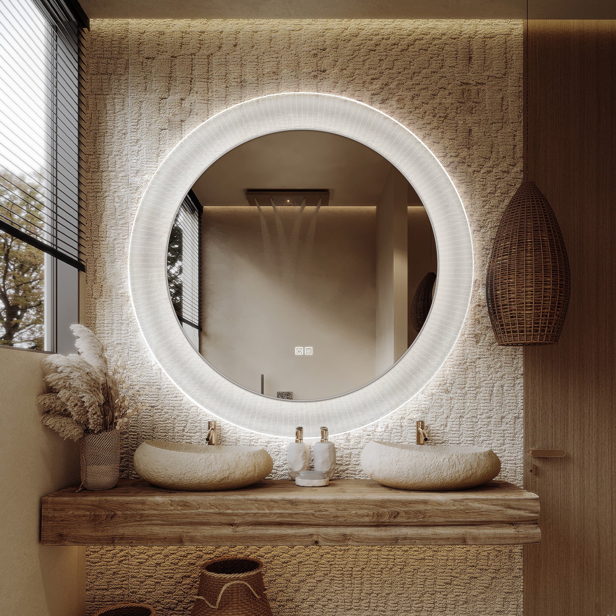 JUNO Round Custom LED Mirror with Acrylic Frame