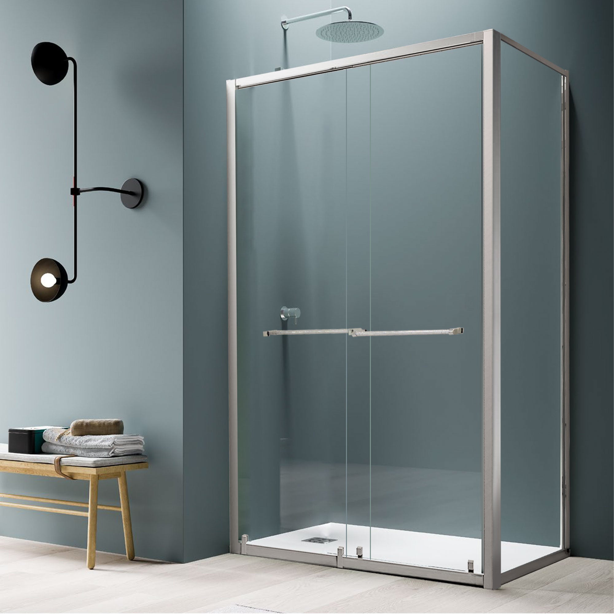 ETHEREAL Customize Corner Shower Door with Ultra Clear Glass