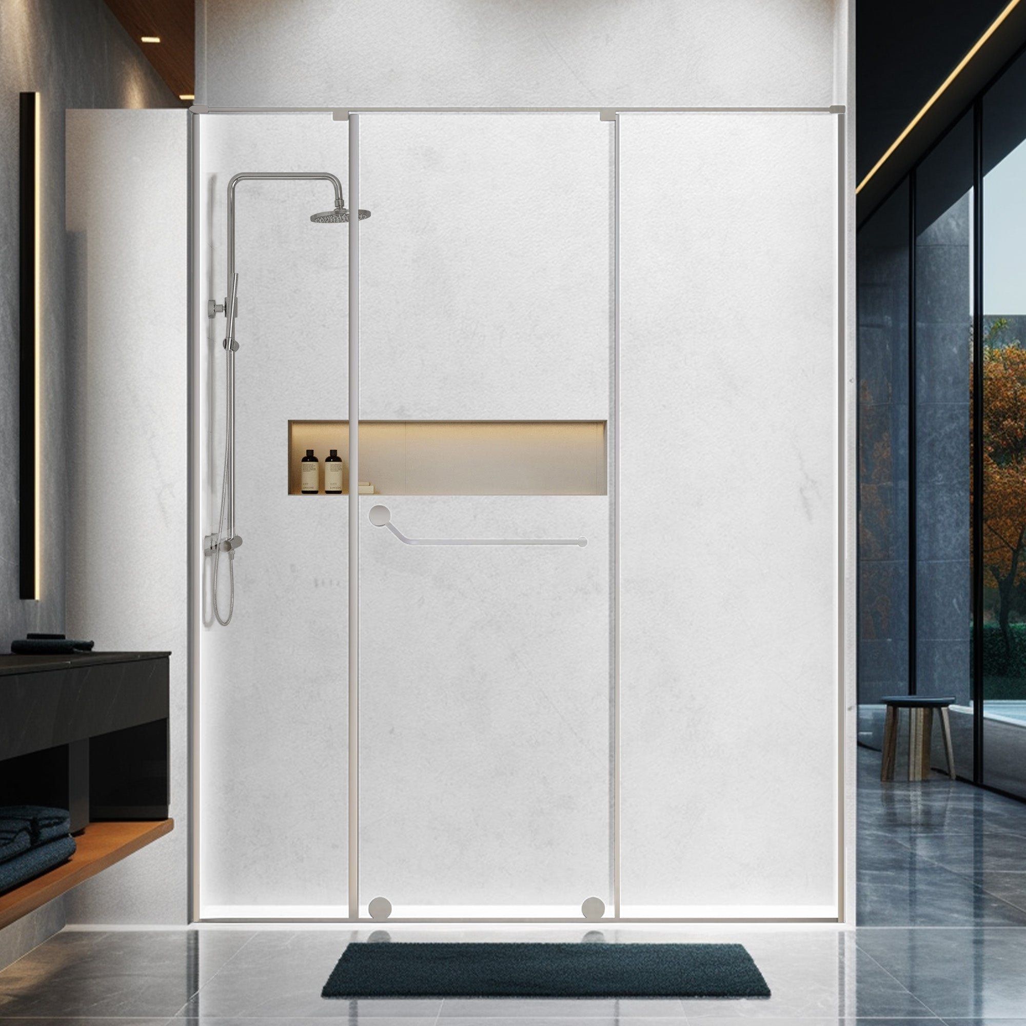 ZEPHIRE Customize Corner Shower Door with Ultra Clear Glass