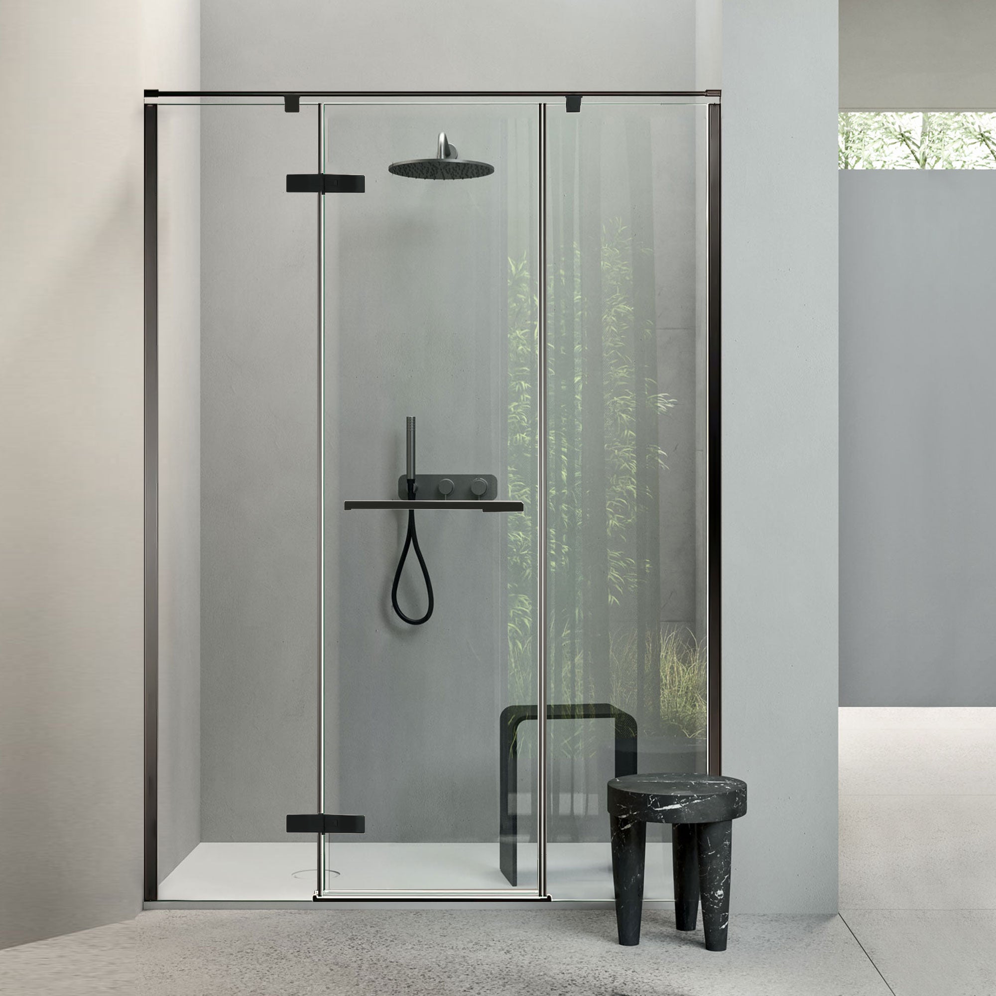 LUXORA Customize Corner Shower Door with Ultra Clear Glass