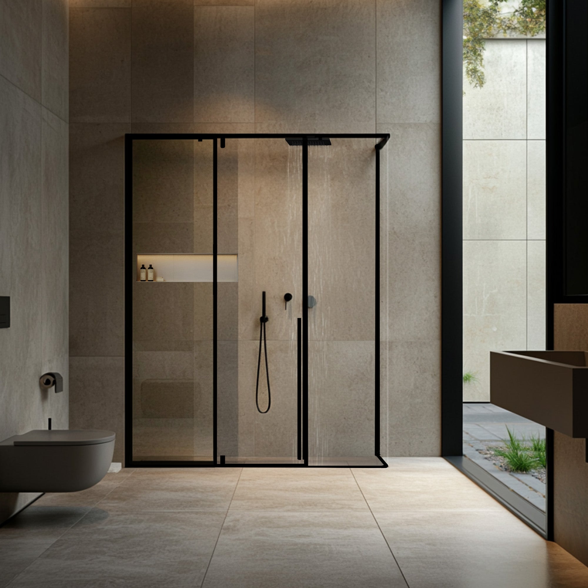 VELTIS Customize Corner Shower Door with Ultra Clear Glass