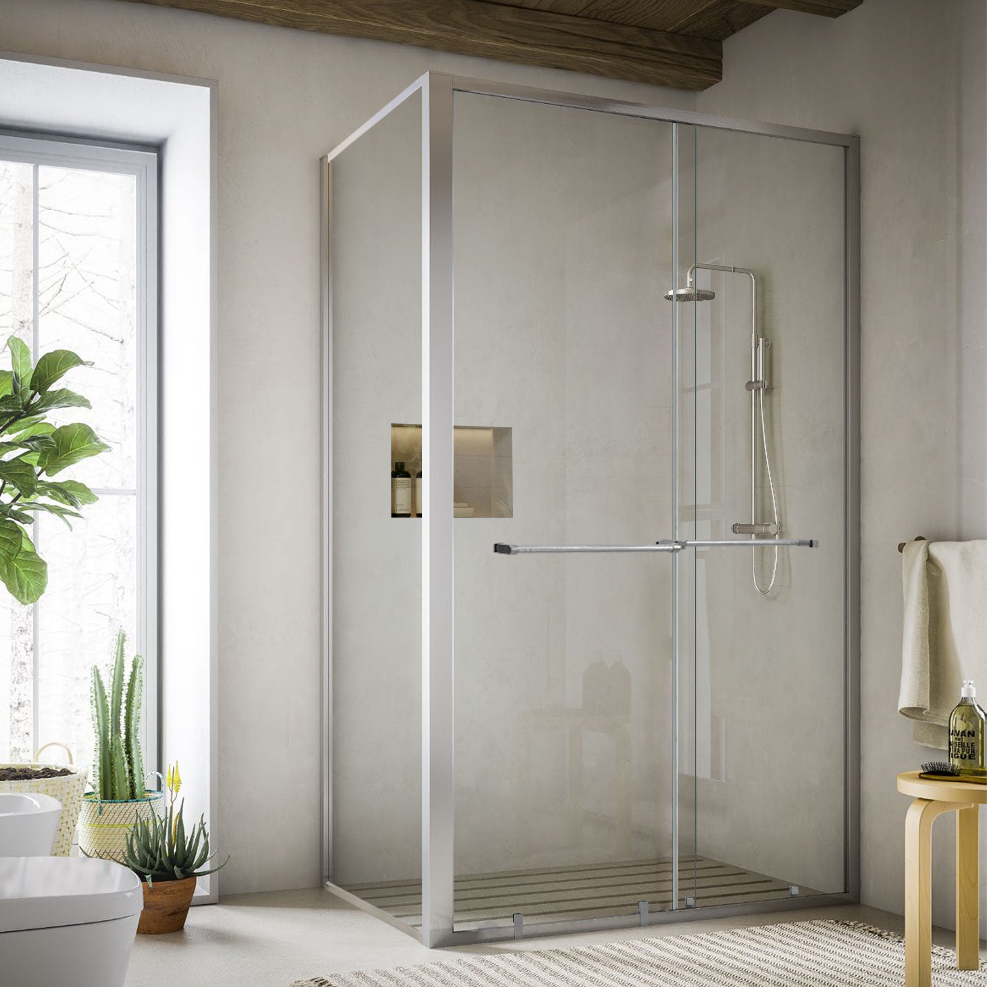 Ethereal Customize Corner Shower Door with Ultra Clear Glass