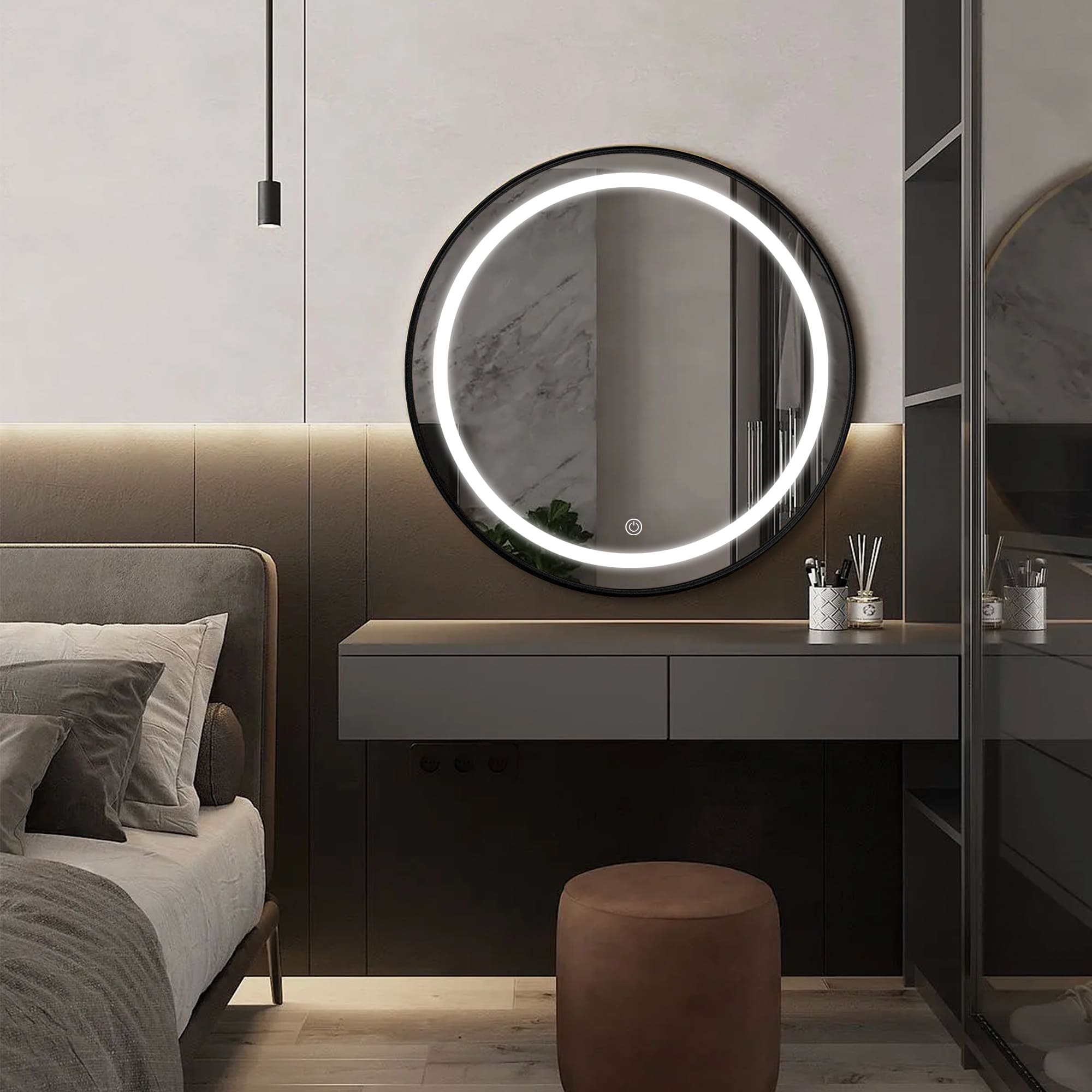 CAPELLA Circle LED Mirror with Frame - Inyouths