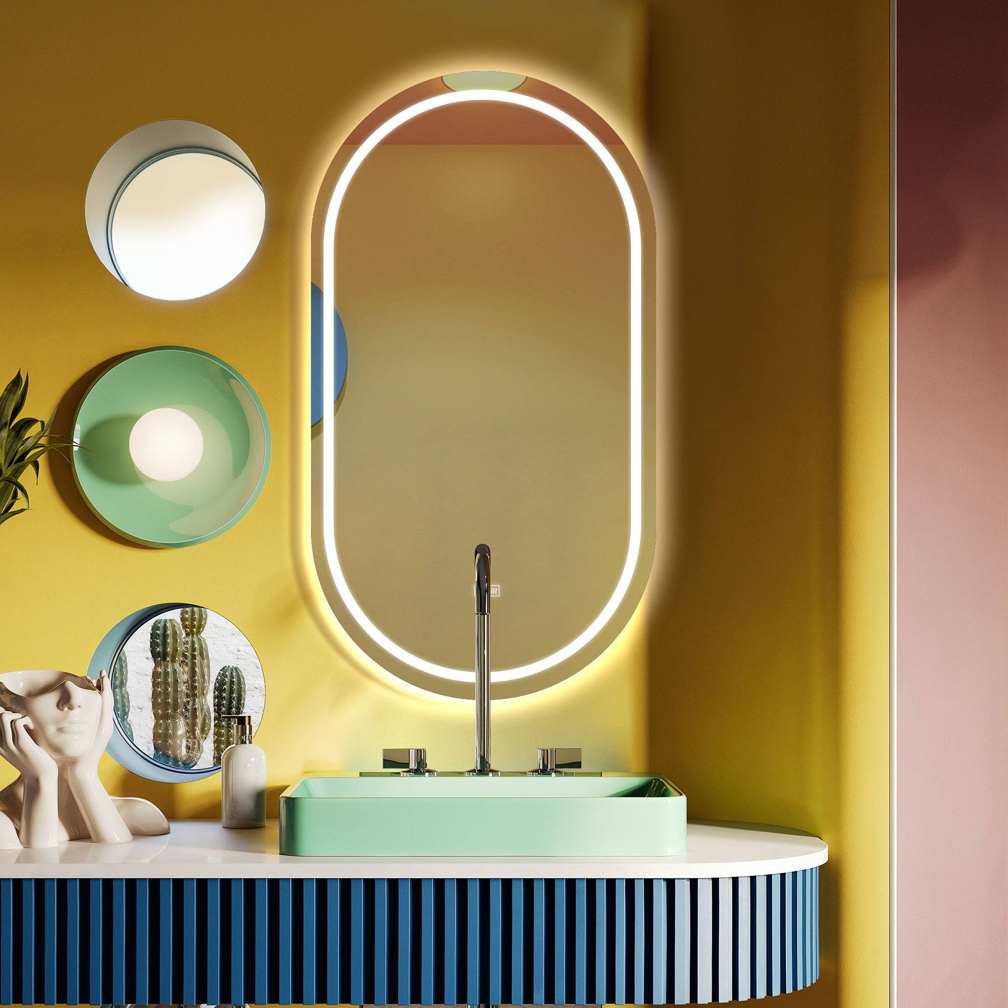 ERIS Oval Custom LED Mirror Large Vanity Mirror