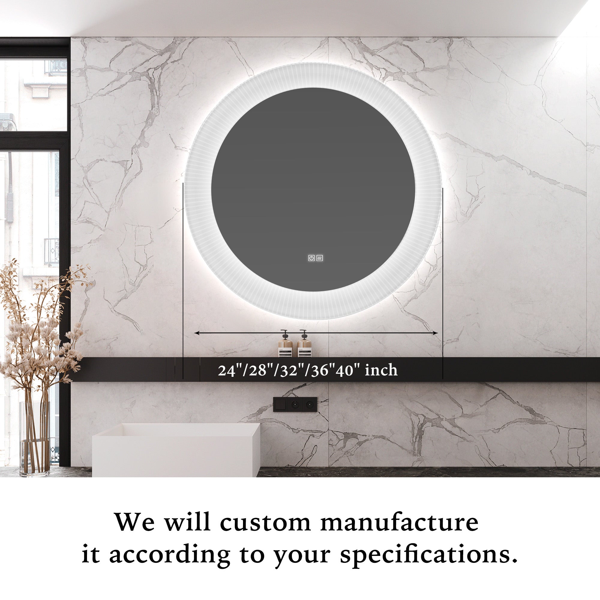 JUNO Round Custom LED Mirror with Acrylic Frame