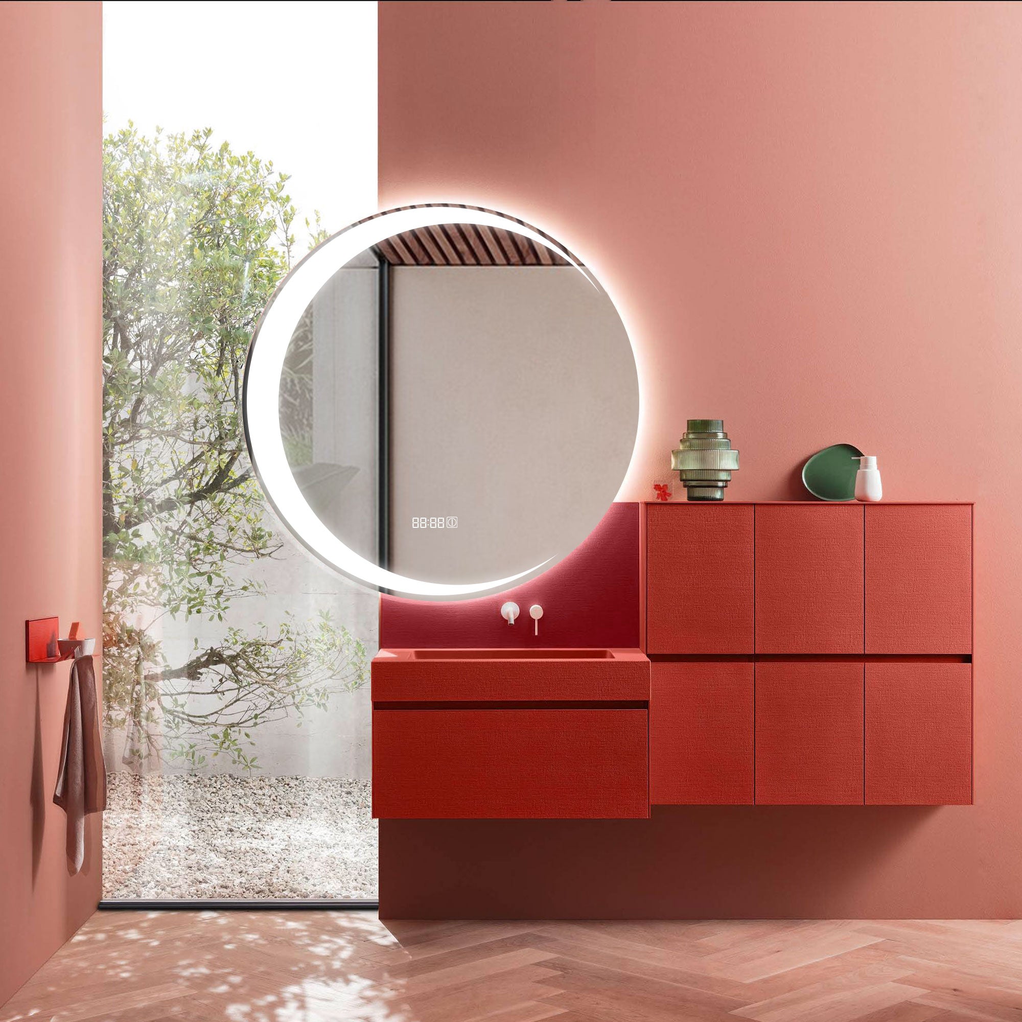 MOON Round Custom LED Mirror Large Vanity Mirror