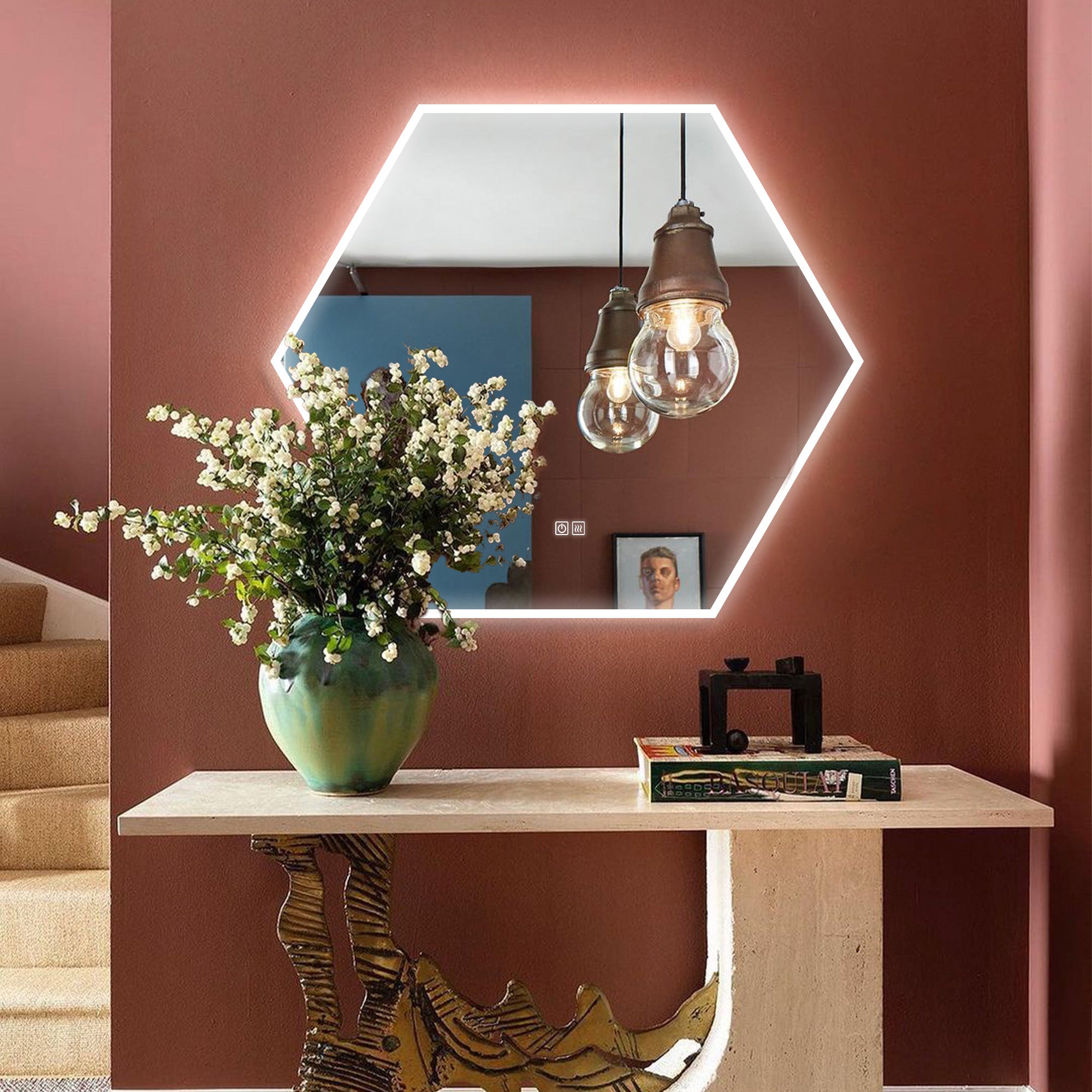 THALIA Irregular Custom LED Mirror with Edge Frosted